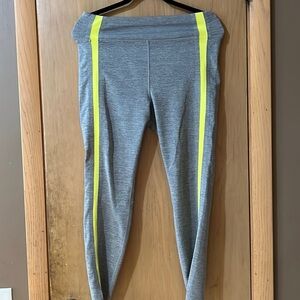 EUC Zyia Active Yellow Tape Leggings Size 8-10​​​​